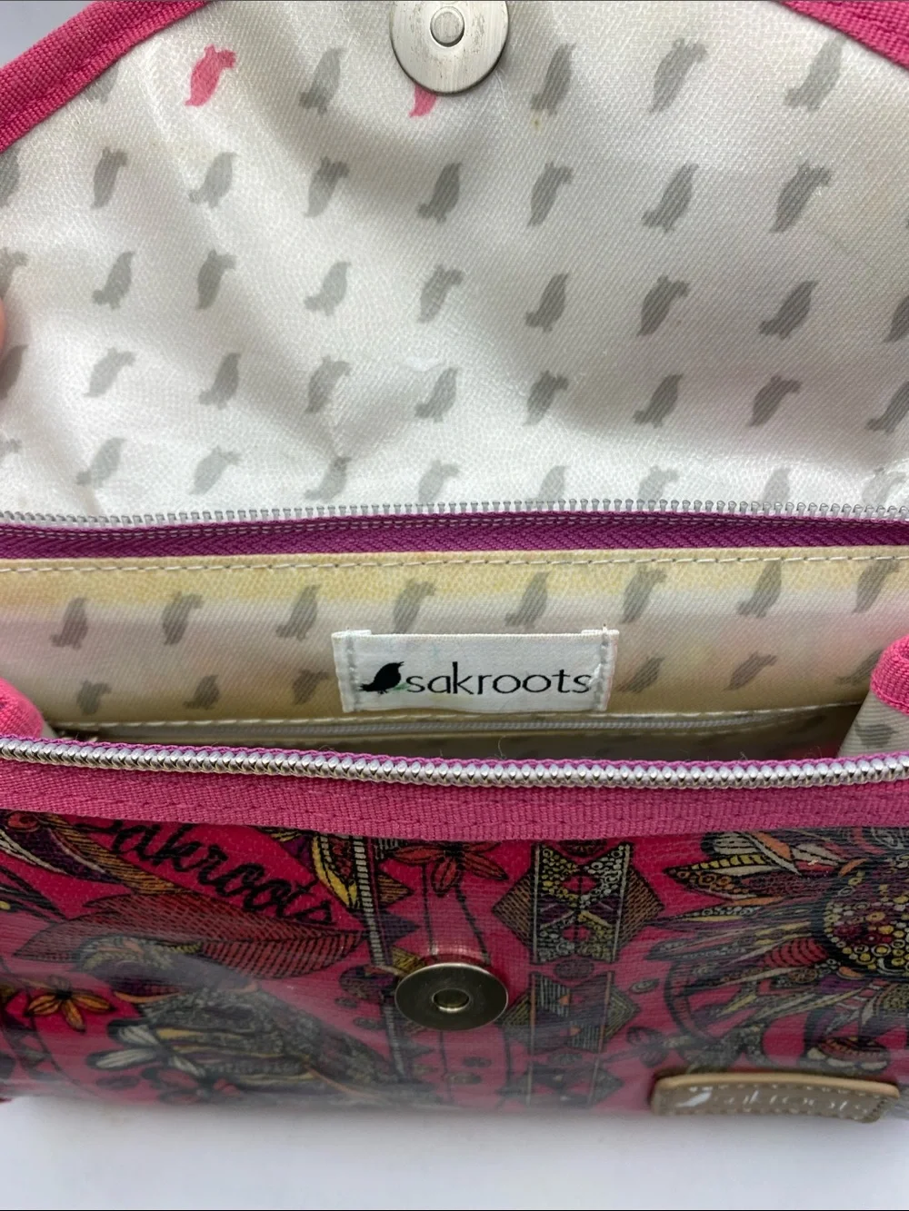 Sakroots Pink Patterned Foldover Clutch